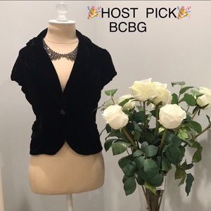 💕BCBGMaxAzria DESIGNER VELVET CAP SLEEVE JACKET